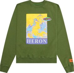 Толстовка Heron Preston OS Heron Crewneck &apos;Green/Yellow&apos;, зеленый