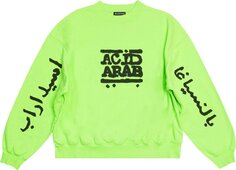 Толстовка Balenciaga Crewneck &apos;Fluo Green/Black&apos;, зеленый