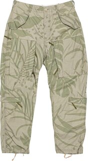 Брюки Engineered Garments Aircrew Pant &apos;Khaki/Olive Leaf Print&apos;, зеленый