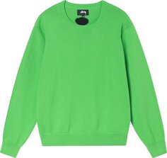 Свитер Stussy Bent Crown Sweater &apos;Lime&apos;, зеленый