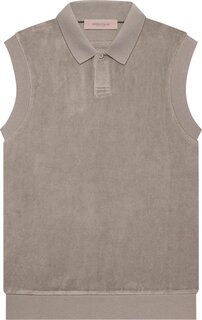 Поло Fear of God Essentials Velour Sleeveless Polo &apos;Desert Taupe&apos;, серый