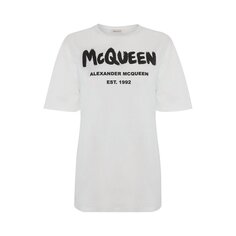 Футболка Alexander McQueen Graffiti T-Shirt &apos;White/Black&apos;, белый