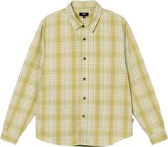 Рубашка Stussy Beach Plaid Shirt &apos;Lime&apos;, зеленый