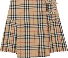 Юбка Burberry Classic Check Kilt Mini Skirt &apos;Archive Beige IP Check&apos;, загар