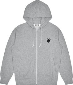 Худи Comme des Garçons PLAY Double Heart Zip Up Hoodie &apos;Grey&apos;, серый