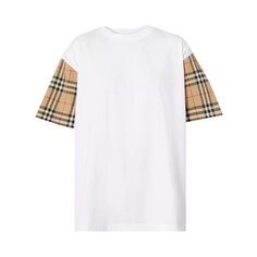 Футболка Burberry Vintage Check Sleeve Oversized T-Shirt &apos;White&apos;, белый