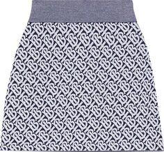 Юбка Burberry Blend Jacquard Mini Skirt &apos;Dark Charcoal Blue&apos;, серый