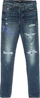 Джинсы Amiri Skinny Old English Logo Jean &apos;Deep Classic&apos;, синий