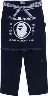 Брюки BAPE Sashiko Painter Pants &apos;Indigo&apos;, синий