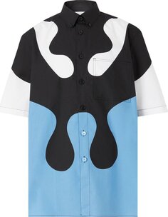 Рубашка Burberry Abstract Print Cotton Button Down Shirt &apos;Blue Topaz&apos;, синий