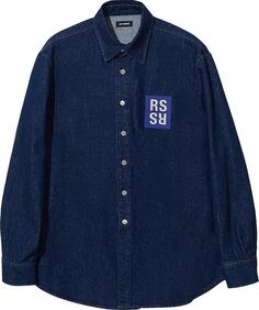 Рубашка Raf Simons Logo Patch Denim Shirt &apos;Blue&apos;, синий