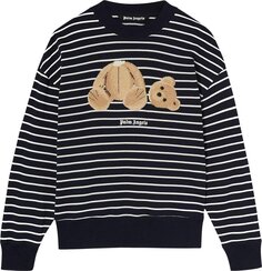 Толстовка Palm Angels Bear Striped Crew &apos;Navyblue/Brown&apos;, синий