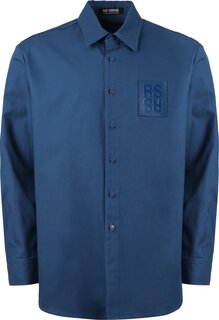Рубашка Raf Simons Straight Fit Denim Shirt With R Pin In Back &apos;Blue&apos;, синий