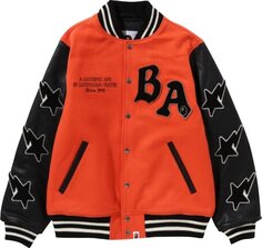 Куртка BAPE A Bathing Ape Relaxed Fit Varsity Jacket &apos;Orange&apos;, оранжевый