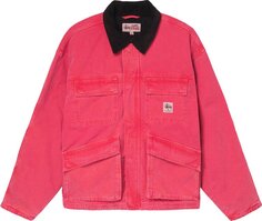 Куртка Stussy Washed Canvas Shop Jacket &apos;Hot Pink&apos;, розовый