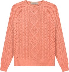 Джемпер Fear of God Essentials Cable Knit &apos;Coral&apos;, оранжевый