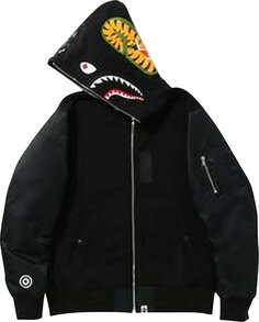 Худи BAPE Digital Camo Military Shark Wide Full Zip Hoodie &apos;Black&apos;, черный