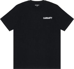 Футболка Carhartt WIP Short-Sleeve College Script IT T-Shirt &apos;Black&apos;, черный