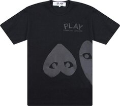 Футболка Comme des Garçons PLAY Three Hearts T-Shirt &apos;Black&apos;, черный