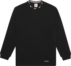 Лонгслив Nike x Stussy NRG BR Long-Sleeve Knit Top &apos;Black&apos;, черный