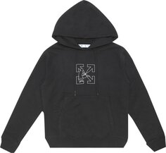 Худи Off-White Workers Logo Slim Hoodie &apos;Black/White&apos;, черный