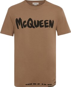 Футболка Alexander McQueen Graffiti Print T-Shirt &apos;Beige/Mix&apos;, загар