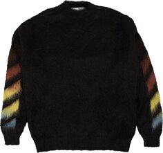 Свитер Off-White Diag Brushed Mohair Crewneck Sweater &apos;Black/Rainbow&apos;, черный