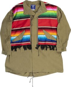 Пальто Junya Watanabe Serape Coat &apos;Khaki/Red/Green/Yellow&apos;, коричневый