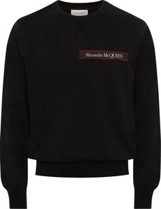 Толстовка Alexander McQueen Selvedge Logo Tape Detail Sweatshirt &apos;Black/Mix&apos;, черный