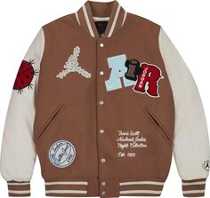 Куртка Air Jordan x Travis Scott Varsity Jacket &apos;Antique Brown&apos;, коричневый