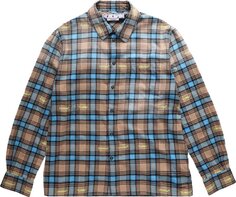 Рубашка Off-White Helvet Patt Check Flannel Skate Shirt &apos;Camel&apos;, разноцветный