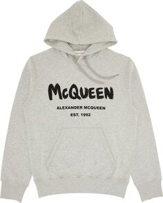 Толстовка Alexander McQueen Graffiti Hooded Sweatshirt &apos;Pale Grey/Black&apos;, серый