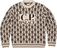 Джемпер Palace x C.P. Company Lambswool Knit &apos;Stone&apos;, загар
