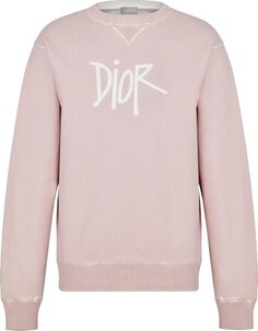 Толстовка Dior x Shawn Stussy Bee Garment-Dyed Sweatshirt &apos;Pink&apos;, розовый