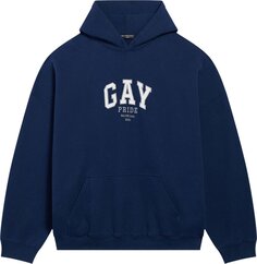 Худи Balenciaga Pride Boxy Hoodie &apos;Navy/White/Grey&apos;, синий