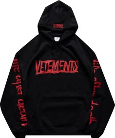 Худи Vetements World Tour Logo Hoodie &apos;Black/Red&apos;, черный