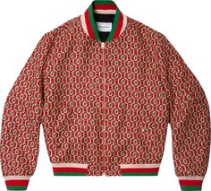 Куртка Casablanca Wool Monogram Bomber Jacket &apos;Red&apos;, красный