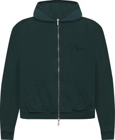 Худи Rhude Full Zip Hoodie &apos;Emerald Green&apos;, зеленый