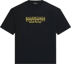 Футболка Balenciaga Retail Therapy Medium Fit T-Shirt &apos;Black/Yellow&apos;, разноцветный