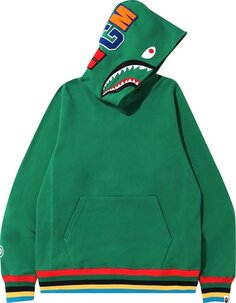 Худи BAPE Shark Line Rib Pullover Hoodie &apos;Green&apos;, зеленый