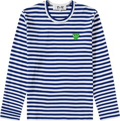 Футболка Comme des Garçons PLAY Long-Sleeve Striped T-Shirt &apos;Navy&apos;, синий