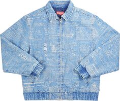 Куртка Supreme Checks Embroidered Denim Jacket &apos;Blue&apos;, синий