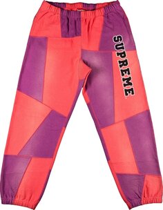 Спортивные брюки Supreme Patchwork Sweatpant &apos;Bright Coral&apos;, розовый
