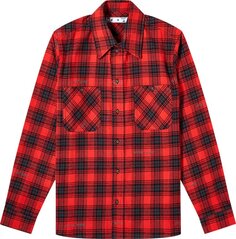 Рубашка Off-White Stencil Flannel Check Shirt &apos;Red/Black&apos;, красный
