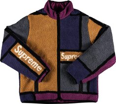 Куртка Supreme Reversible Colorblocked Fleece Jacket &apos;Purple&apos;, фиолетовый