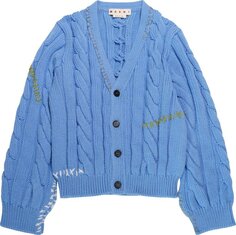 Кардиган Marni Cable Knit Cardigan &apos;Iris Blue&apos;, синий