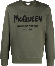 Толстовка Alexander McQueen Graffiti Sweatshirt &apos;Khaki/Black&apos;, зеленый