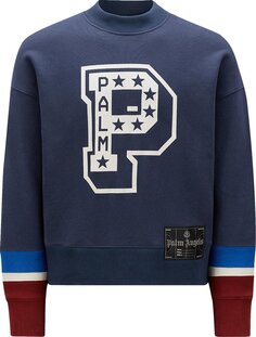 Толстовка Moncler Genius x Palm Angels Monogram Sweatshirt &apos;Blue&apos;, синий