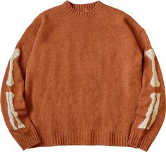 Свитер Kapital 5G Wool Knit Bone Crew Sweater &apos;Orange&apos;, оранжевый