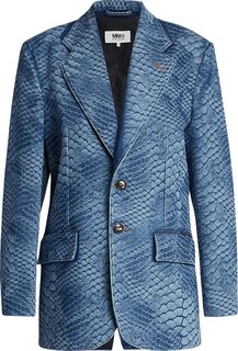 Блейзер MM6 Maison Margiela Blazer &apos;Blue Wash With Snake Print&apos;, синий